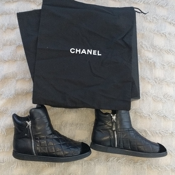 chanel flat ankle boots